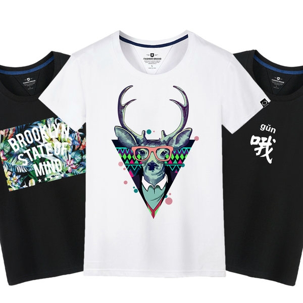 Къс ръкав много модели в различни цветове с разнообразни илюстрации