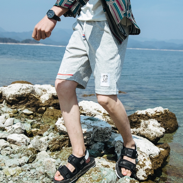 Спортни памучни къси панталони в сив, черен и тъмносин цвят