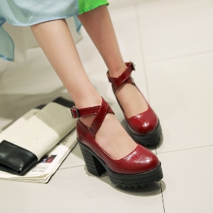 Дамски сандали на палтформа с кръстосани каишки: Червени, Черни, Бели