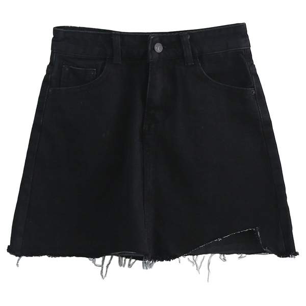 Σύγχρονο μαύρο τζιν φούστα για την άνοιξη