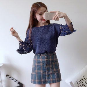 Дамска блуза тип пуловер с отворени ръкави в различни цветове