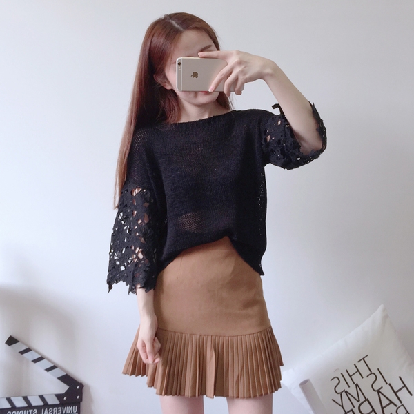 Дамска блуза тип пуловер с отворени ръкави в различни цветове