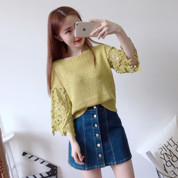 Дамска блуза тип пуловер с отворени ръкави в различни цветове