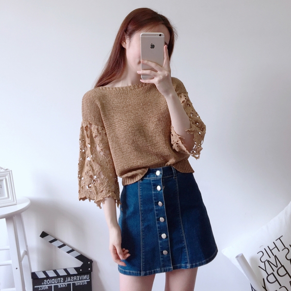 Дамска блуза тип пуловер с отворени ръкави в различни цветове