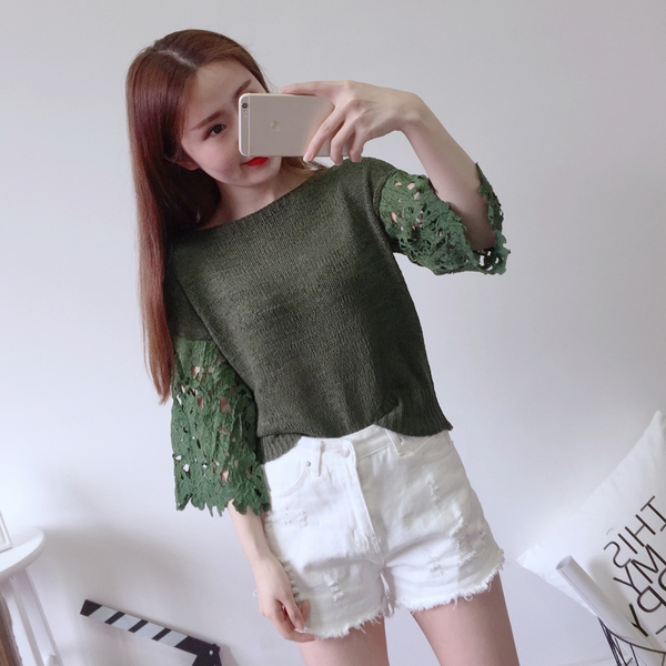 Дамска блуза тип пуловер с отворени ръкави в различни цветове