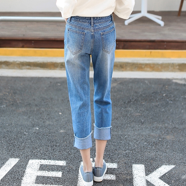 Летни накъсани небрежни дънки