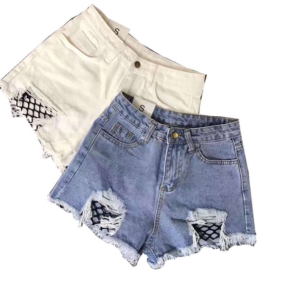Μεγάλη κυρίες τζιν σορτς με δαντέλα