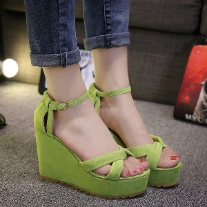 Дамски летни сандали на платформа: Черни Зелени Сиви Розови