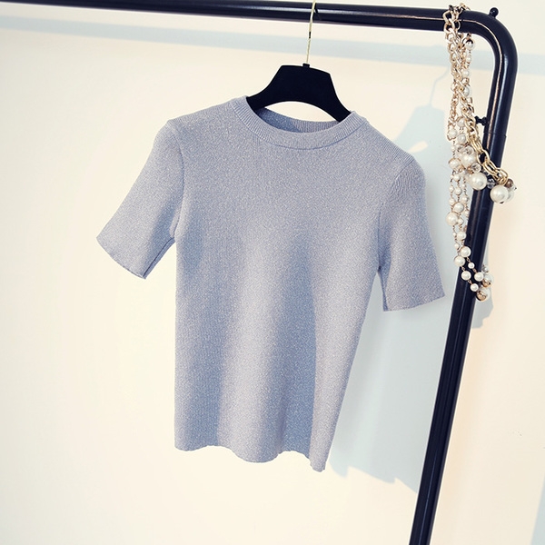 Μοναδικό άθλημα-κομψές κυρίες μπλούζα με μπροκάρ σε έξι διαφορετικά χρώματα