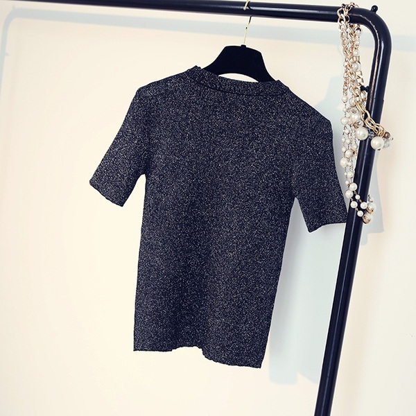 Μοναδικό άθλημα-κομψές κυρίες μπλούζα με μπροκάρ σε έξι διαφορετικά χρώματα