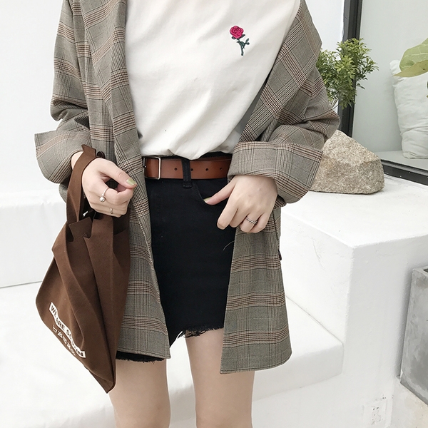 Дамска черна пола тип `Boyfriend`