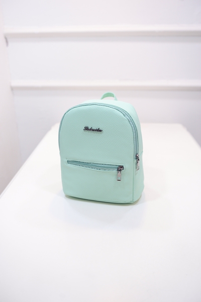 Дамски малки раници от еко кожа в няколко модела: розова, черна, бяла, зелена, сива 