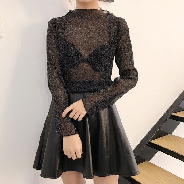 Тънка копринена дамска блуза в два цвята