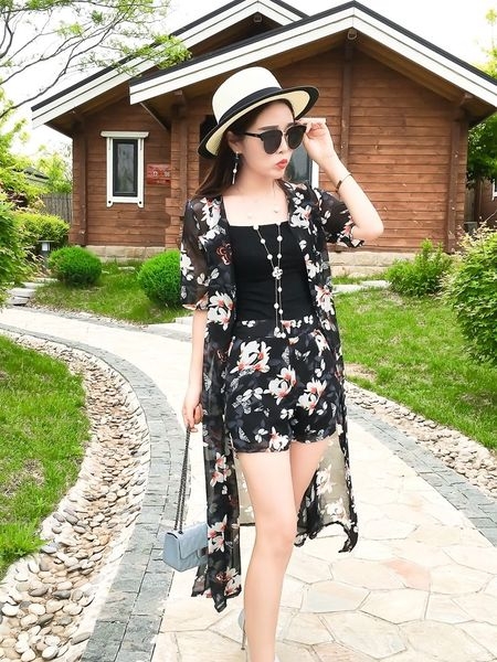 Κυρίες μοναδικές καλοκαιρινές θέσει νέα σύγχρονη καμουφλάζ σιφόν κάπα