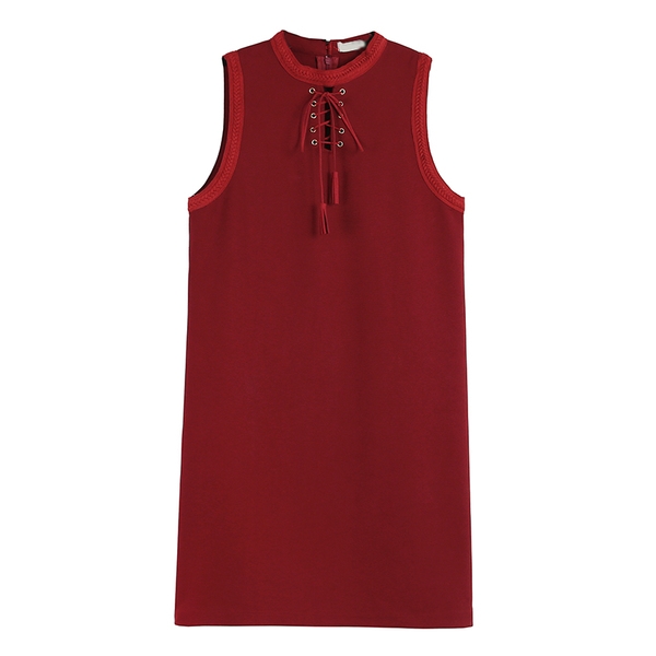 Κυρίες κοντό φόρεμα σε δύο χρώματα μαύρο και μπορντό