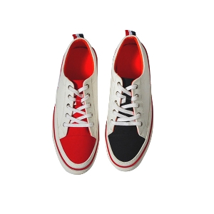 Ανδρικά  αθλητικά παπούτσια σε συνδυασμό των δύο χρώματα μαύρο και κόκκινο ζεύγη