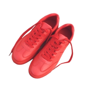 Ανδρικά κομψό και αθλητικό πάνινα παπούτσια σε τρία χρώματα μαύρο, κόκκινο, λευκό, κατασκευασμένη από δερματίνη