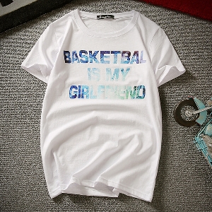 νέα καλοκαιρινή ανδρών t-shirts με ενδιαφέρουσες εκτυπώσεις και μηνύματα «Το μπάσκετ είναι η φίλη μου» - ενδιαφέροντα σχέδια και
