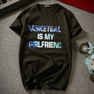 νέα καλοκαιρινή ανδρών t-shirts με ενδιαφέρουσες εκτυπώσεις και μηνύματα «Το μπάσκετ είναι η φίλη μου» - ενδιαφέροντα σχέδια και