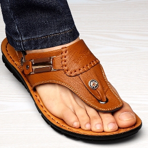 Мъжки сандали от еко кожа в два модела подходящи за плаж и ежедневие 