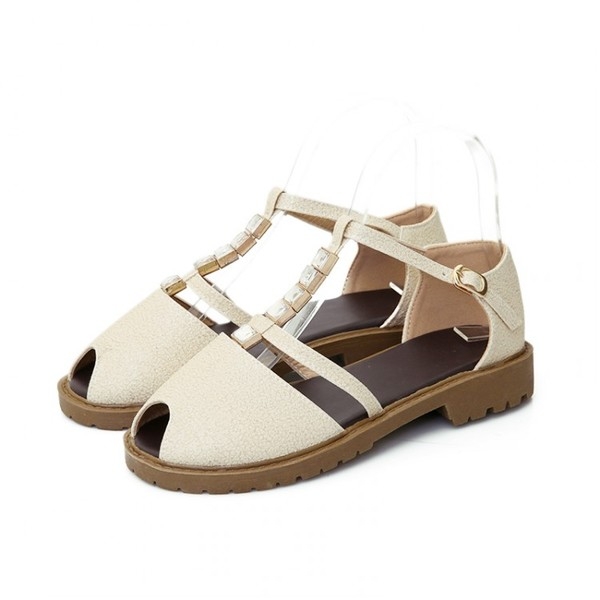 Дамски ниски велурени сандали с камъни: Розови, Черни, Бежови