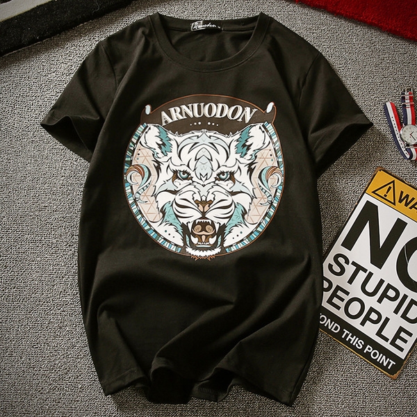 Мъжки летни тениски с интересни изборажения в сив, черен, зелен бял цвят 