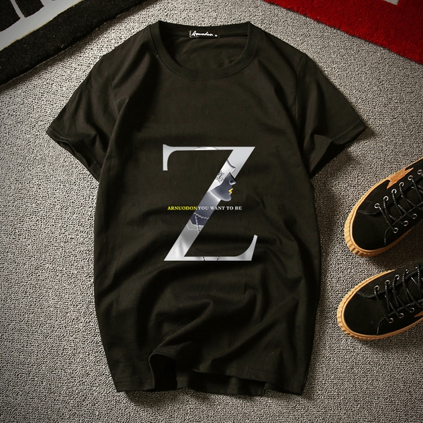 Мъжки летни тениски с интересни изборажения в сив, черен, зелен бял цвят 