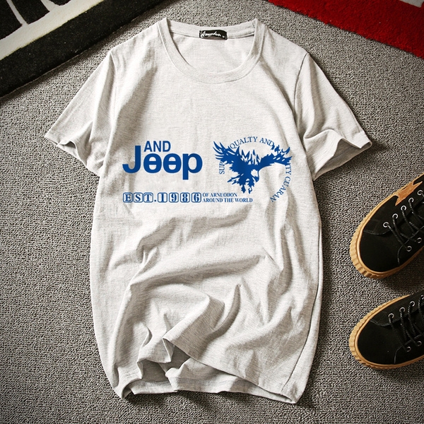 Мъжки летни тениски с интересни изборажения в сив, черен, зелен бял цвят 