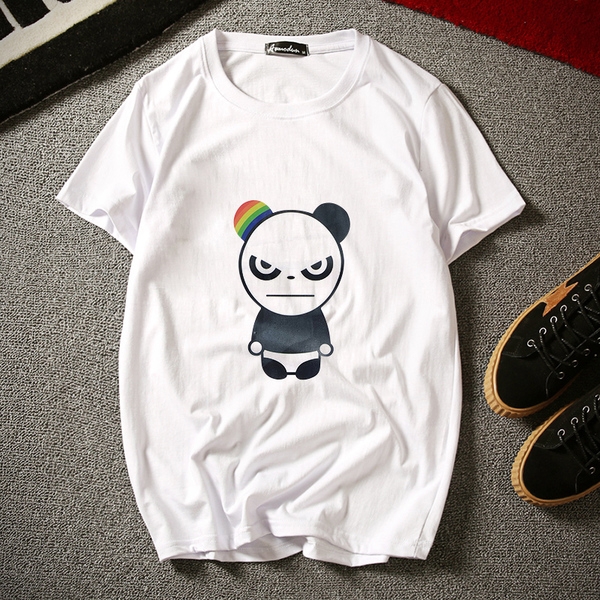 Мъжки летни тениски с интересни изборажения в сив, черен, зелен бял цвят 