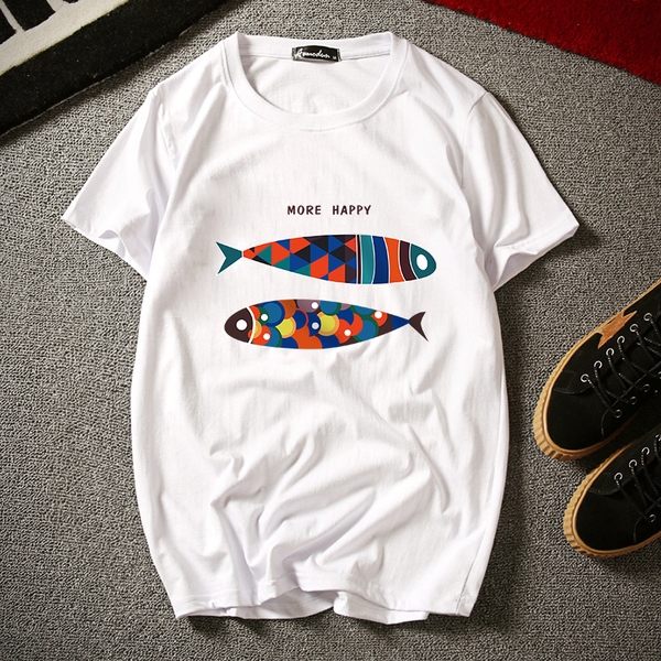 Мъжки летни тениски с интересни изборажения в сив, черен, зелен бял цвят 