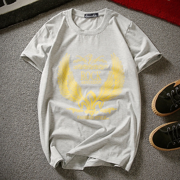 Мъжки летни тениски с интересни изборажения в сив, черен, зелен бял цвят 