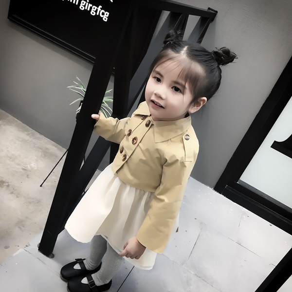 НОВ пролетен комплект за момичета рокля и модерно късо сако 