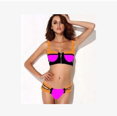 Дамски актуален бански в неонови цветове