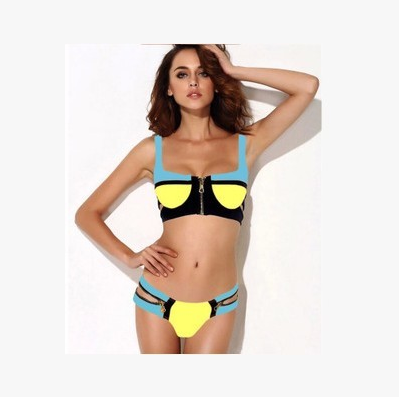 Дамски актуален бански в неонови цветове