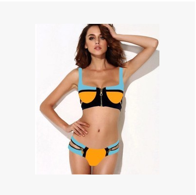 Дамски актуален бански в неонови цветове