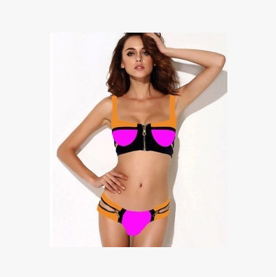 Дамски актуален бански в неонови цветове