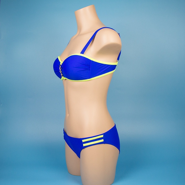 Дамски син бански от две части 