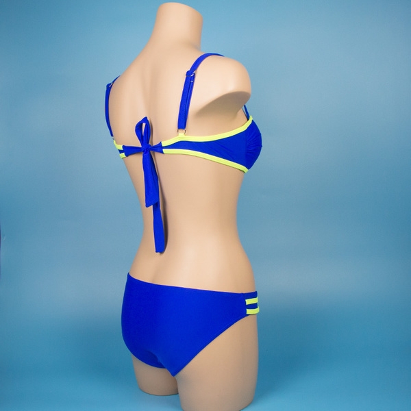 Дамски син бански от две части 