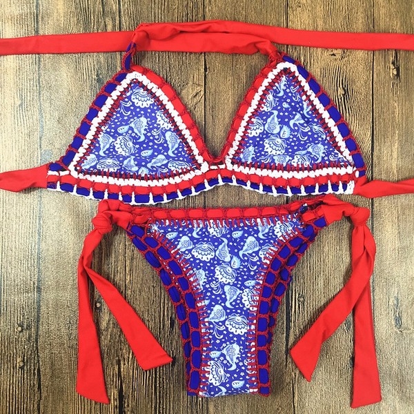 Дамски бански костюм с триъгълна горна част: 5 цвята