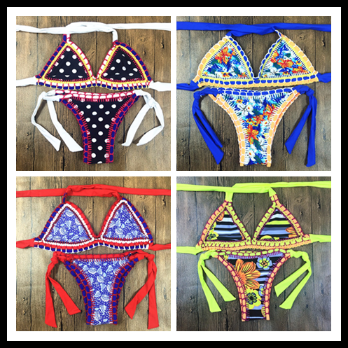 Дамски бански костюм с триъгълна горна част: 5 цвята