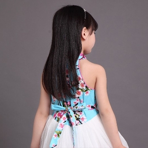 Παιδικό καλοκαιρινό φόρεμα με δαντέλα φούστα nyaklko ενδιαφέρουσα πορεία χρώμα με κυρίως κόκκινο, μπλε, άσπρο