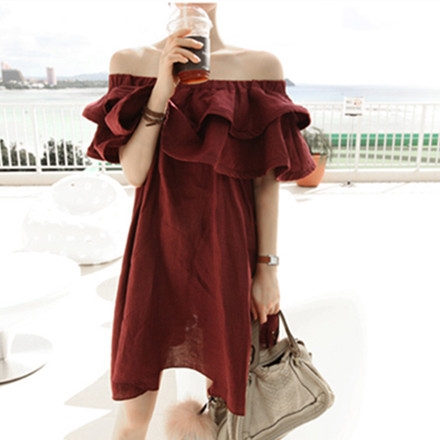 Дамска лятна рокля без презрамки с воали 