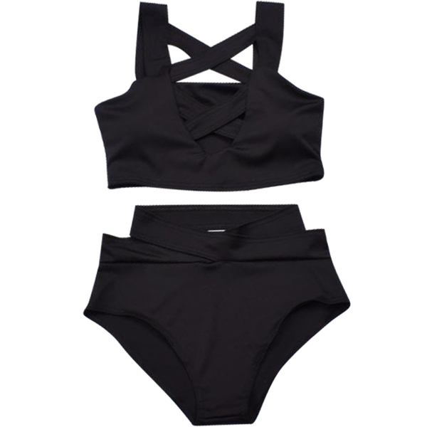 Дамски бански с кръстосани елементи