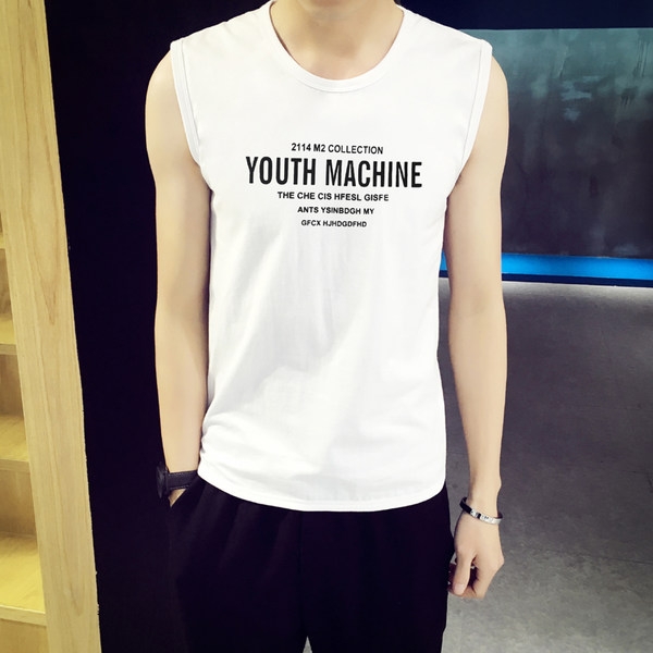 Мъжки памучни потници в черен и бял цвят