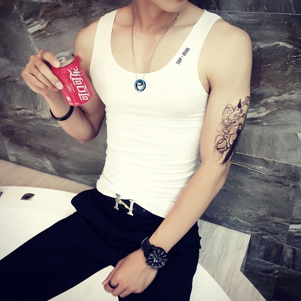 Памучни мъжки потници тип слим  8 модела 