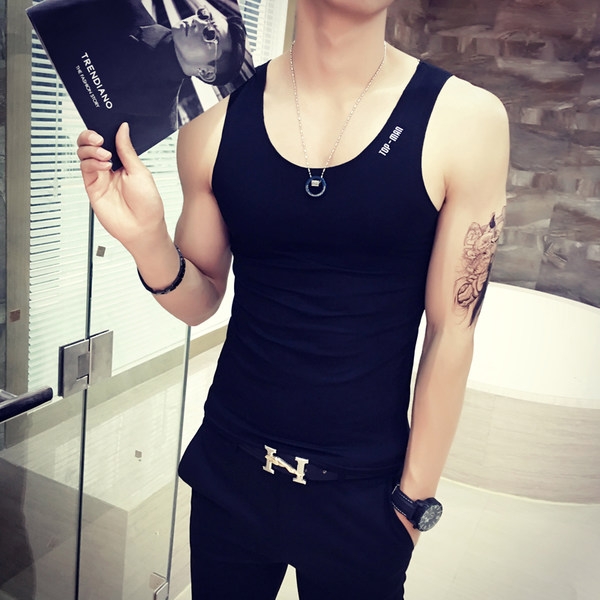 Памучни мъжки потници тип слим  8 модела 