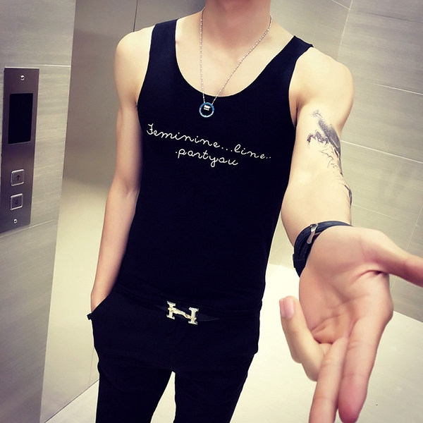 Памучни мъжки потници тип слим  8 модела 