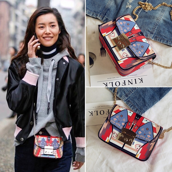 Дамска удобна чанта от еко кожа и полиестър невероятен мини модел