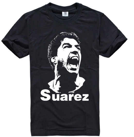 Специални фен футболни тениски за феновете на Барселона и звездите на Каталунците с номер и изображения на Суарес, Меси, Неймар