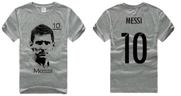 Специални фен футболни тениски за феновете на Барселона и звездите на Каталунците с номер и изображения на Суарес, Меси, Неймар